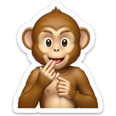 Monkey blowing kisses sticker