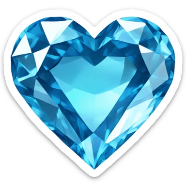 Blue diamond heart  sticker
