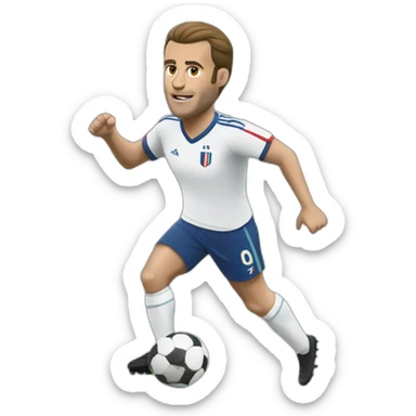 Macron qui joue au foot sticker