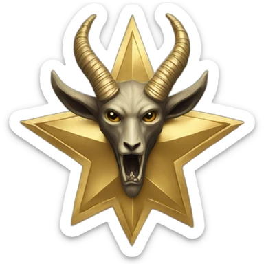 Gold Baphomet star sticker
