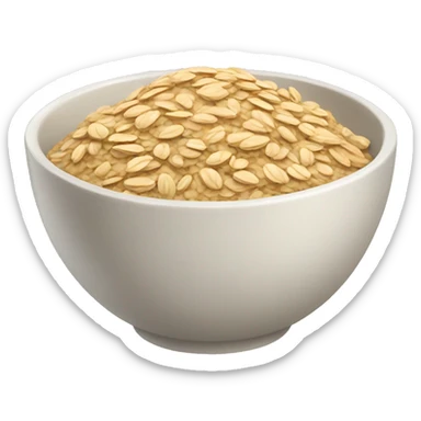 a bowl with plain oats sticker