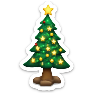 chirstmas tree with lights and a star  sticker