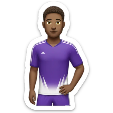 soccer player with purple shirt and white short sticker
