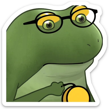 Frog wearing bee glasses sticker