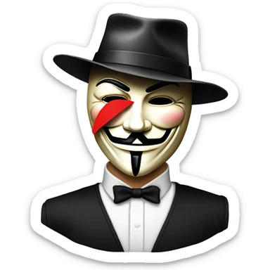 V for vendetta with birthday hat sticker