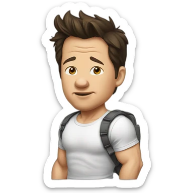 mark wahlberg cartoon wearing tee sticker