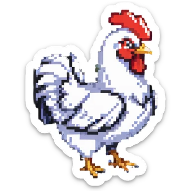chicken jockey small character riding a chicken sticker