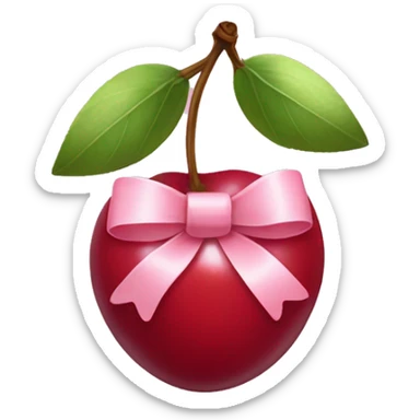 cherries with pale pink bow  sticker