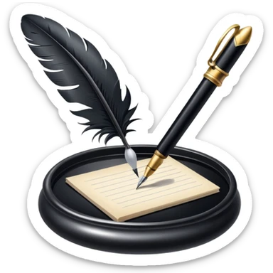 Pen and inkwell sticker