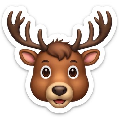 reindeer face sticker