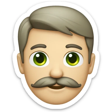 moreno con pelo piel clara bigote con ojos verdes sticker