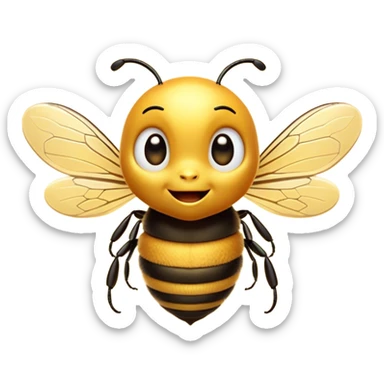 Cinematic Cheeky Bee Portrait Emoji, Head tilted dramatically with an exaggeratedly shocked expression, featuring a small, fuzzy body with wide, comically expressive eyes full of playful disbelief and animated, fluttering wings, Simplified yet hilariously expressive features, highly detailed, glowing with a slightly sassy golden glow, high shine, dramatic yet playful, stylized with an air of cheeky honey mischief, soft glowing outline, capturing the essence of a meme-worthy bee that looks ready to buzz its way into viral fame! sticker