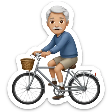 Very old man on a bicycle  sticker