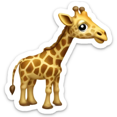 Giraffe on a beach, wearing a Santa hat sticker
