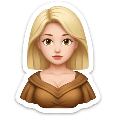female character with oversized bust sticker
