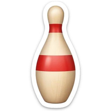 a wooden bowling pin sticker