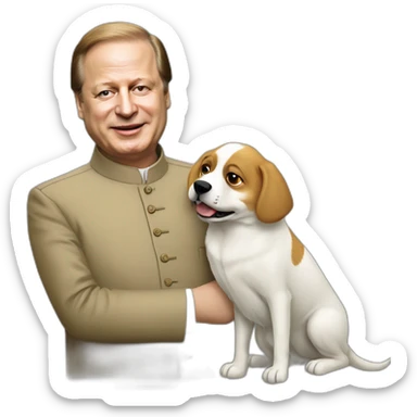 Nawaz Sharif with Dog sticker
