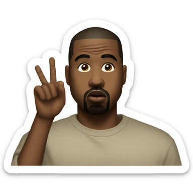 Kanye west with one finger on his mouth shushing  sticker
