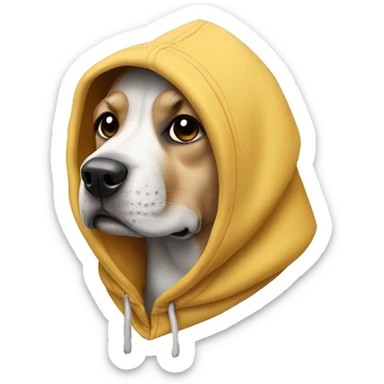 Dog wearing hoodie sticker