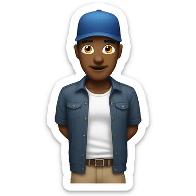 Hombre mulato con gorra sticker