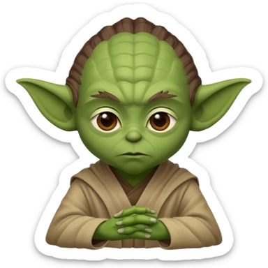 Yoda teaching Luke Jedi mind trick sticker