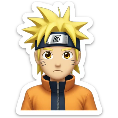 Naruto with hands behind his head looking in corner emoji sticker