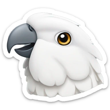 White cockatoo head front sticker