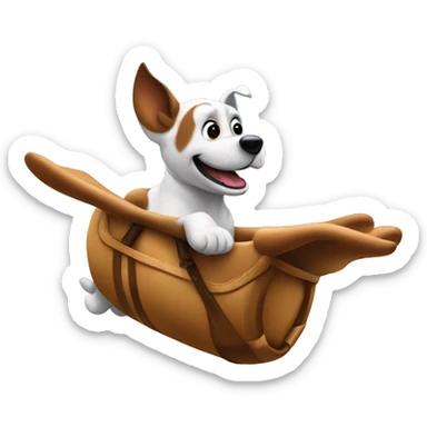 Dog flying over Disney World sticker