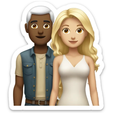 Blonde woman with Indian man  sticker