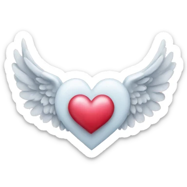 heart with angel wings sticker