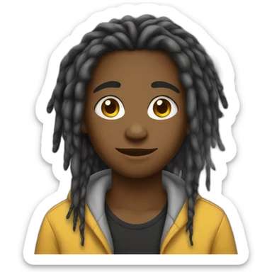 Black teen with dreads  sticker