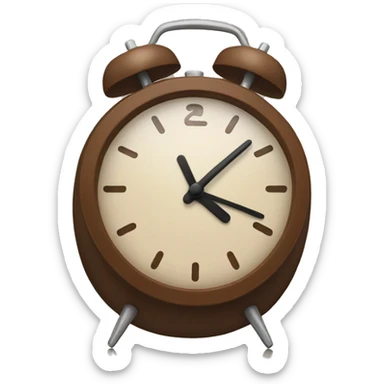 Brown alarm clock sticker