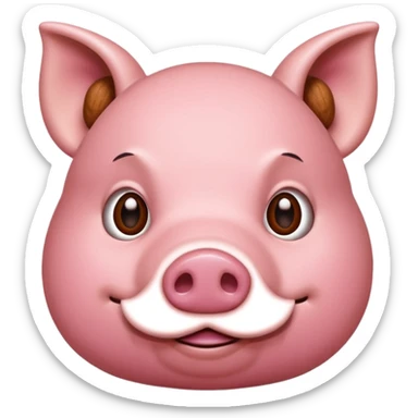pig eating nuts sticker