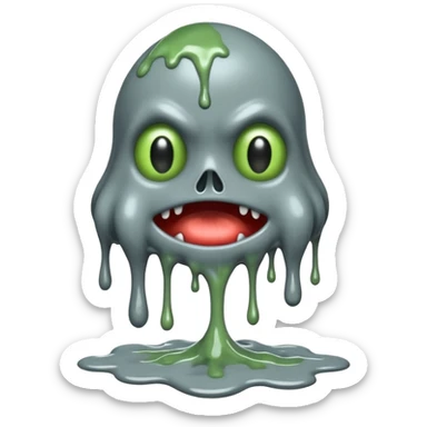 Slime monster. scary sinister. slime attacks. show full body. more dripping slime. talk hunamnoid slime creature. sinsiter and scary sticker