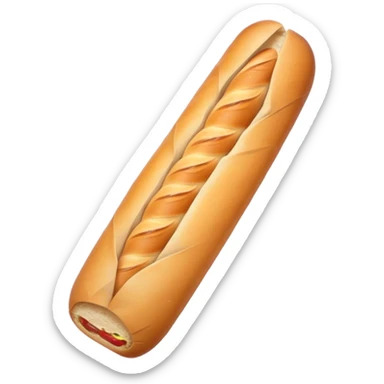 baguette in brown paper sticker