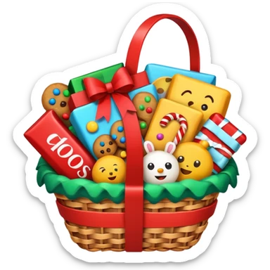 Christmas gift basket sticker