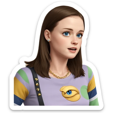 blue eyed girl in jewelry sticker