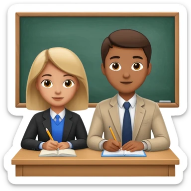 one student at a desk with a teacher sticker