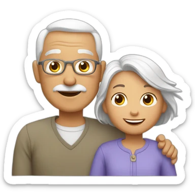 white grandparents and grandchildren sticker