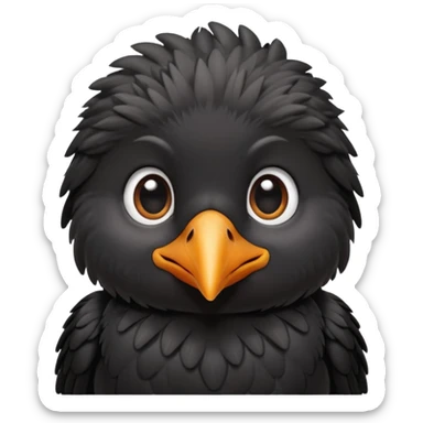 really cute adorable baby crow sticker