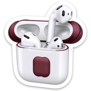 dark burgundy AirPods sticker