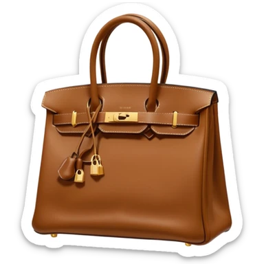 hermes birkin brown bag gold hardware sticker