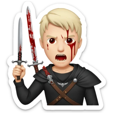 seppuku. man stabbing himself. sword going into the man. invisible background. it must show the pain as the sword goes through. blood dripping from the tip. the guy's head should be up with his mouth open in pain sticker