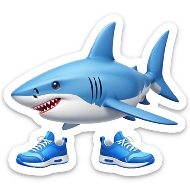 Shark with blue shoes sticker