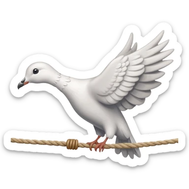 Dove tied with a rope sticker