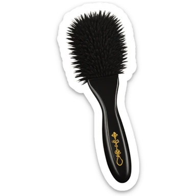vintage rococo black hair brush sticker