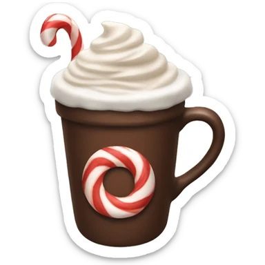 Peppermint hot cocoa sticker