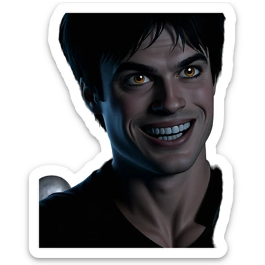 smiling boy in horror theme sticker