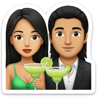 Margarita Connoisseur with Latino boyfriend with long black hair  sticker