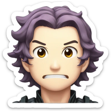 Tanjiro Kamado Demon SLayer Angry sticker
